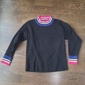Sugar + Lips Colorful Striped Collar Women's Sweater Sz.S